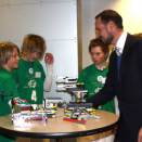 17. mars: Kronprinsen deltar på næringslivskonferansen NÅ om Smart Grønn Vekst og møter Norges deltakere i First Lego League (Foto: Anne Eriksen, Abelia)